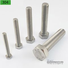 M24 Paslanmaz Civata Altıköşe Başlı (DIN933/DIN931) 24x90