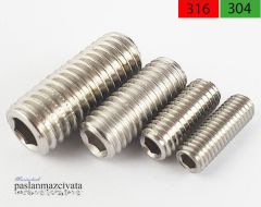 4mm Paslanmaz Setskur  DIN916 A4 AISI 316 KALİTE - 4x25