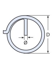 Paslanmaz Çeltikli Pim Halkası Çeşileri 1,8x25 mm