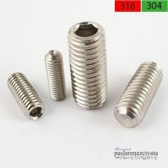 5mm Paslanmaz Setskur  DIN916 A2 AISI 304 KALİTE - 5x4