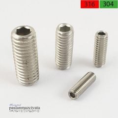 5mm Paslanmaz Setskur  DIN916 A4 AISI 316 KALİTE - 5x5