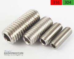 5mm Paslanmaz Setskur  DIN916 A4 AISI 316 KALİTE - 5x8